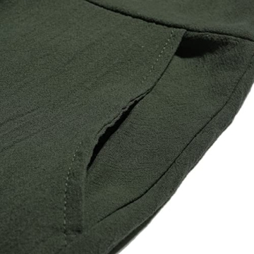 MAGIMODAC Women's Summer Cotton Linen Baggy Overalls Jumpsuit Casual Loose Fit Rompers with Pockets Adjustable (Army Green, X-Large)