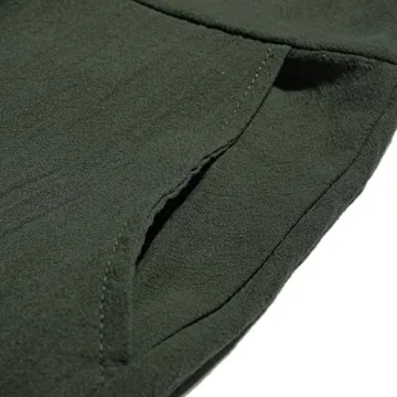 MAGIMODAC Women's Summer Cotton Linen Baggy Overalls Jumpsuit Casual Loose Fit Rompers with Pockets Adjustable (Army Green, X-Large)