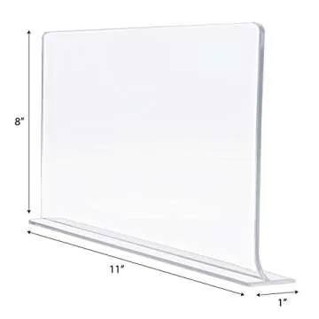 Sorbus Acrylic Adhesive Shelf Divider Organizers, w/Self Adhesive Tape, Great for Closet Organization, Clothes, Linens, Purse Separators, Kitchen Cabinets, Bedroom, 6-Pack, Clear (11x1x8)