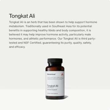 Momentous Tongkat Ali for Men and Women - Natural Performance Longjack Tongkat Ali Supplement for Health & Wellness - Hormone, Energy & Mood Support - Root Extract Powder, 30 Servings
