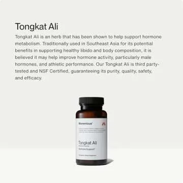Momentous Tongkat Ali for Men and Women - Natural Performance Longjack Tongkat Ali Supplement for Health & Wellness - Hormone, Energy & Mood Support - Root Extract Powder, 30 Servings