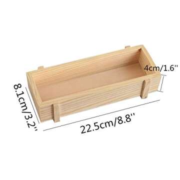 LONG TAO 2 Pcs Wooden Box Rectangular Succulent Planter Plant Container Box Organizer for Home Venue...
