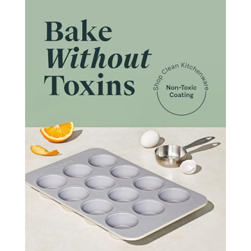 Caraway Ceramic 12-Cup Muffin Pan - Non-Toxic & Colorful