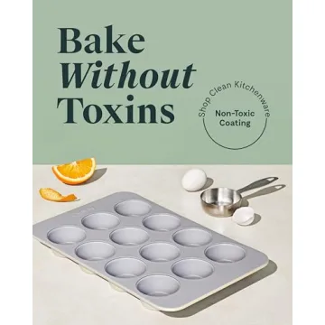 Caraway Ceramic 12-Cup Muffin Pan - Non-Toxic & Colorful