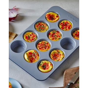 Caraway Ceramic 12-Cup Muffin Pan - Non-Toxic & Colorful