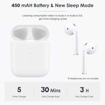Fogud Charging Case Compatible with AirPods 1st & 2nd Gen, Wireless Charging Case Replacement for Airpod 1&2, Air Pods Charger Case with Bluetooth Pairing Sync Button, NO Earbuds