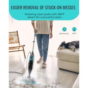 Steam Mop Scrub Floor Steamer: Hardwood Tile Laminate and Vinyl Hard Surface Floor Cleaning Scrub St...