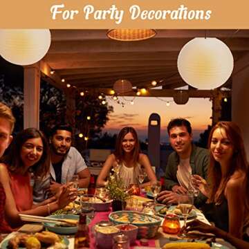 Lanties 2 Pcs Chinese Paper Lantern 30 Jumbo Round Lantern Lamp Japanese Hanging Ball luminary for Bridal Shower Decoration Anniversary Birthday Classroom Ceiling Wedding Party Supply(White)