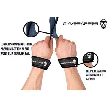 Gymreapers Lifting Wrist Straps for Weightlifting, Bodybuilding, Powerlifting, Strength Training, & ...