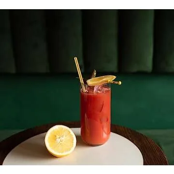 Short Cocktail Straws, Metal Stainless Steel Reusable Straw Small Mini Coffee Stir Straws for Cocktails Party Accessories Glasses Mason Jar Tumbler Juice Tea Mojito Drinks with Brush, Gold 8 Pcs