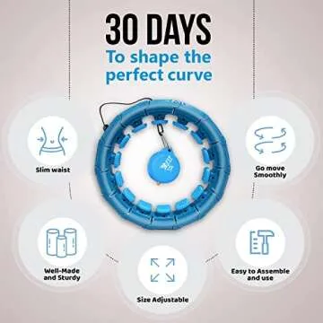 Infinity Weighted Hula Fit Hoop for Adult Weight Loss, 2 in 1 Smart Fitness Exercise Hoop for Women Abs Workout, Fit on Form 24/28/32 Detachable Knots