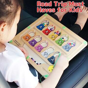 Magnetic Color and Number Maze - Montessori Toys for 3+ Year Old, Wooden Magnet Color Sorting and Learning Counting Puzzle Game Board - Fine Motor Skills Toys for Boys and Girls 3 4 5 Years Old