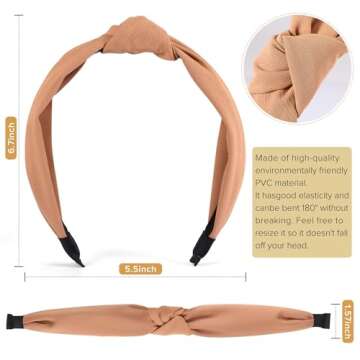 DiyJibb Headbands for Women Girls - 6PCS Stylish Top Knotted Headbands - Knotted Headband for Women - Head Bands Wide Hairband Hair Accessories