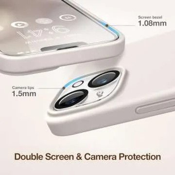 GONEZ Magnetic for iPhone 14 Case, Compatible with Magsafe, with Screen Protector + Camera Protector, Anti-Scratch Microfiber Lining, Liquid Silicone Shockproof Protective Phone Case, Stone