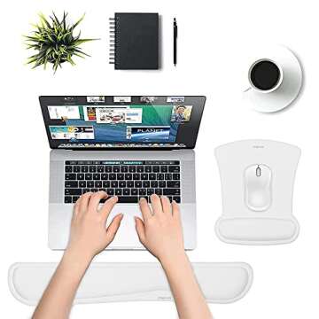 MOSISO Wrist Rest Support for Mouse Pad & Keyboard Set, Ergonomic Mousepad Non-Slip Base Home/Office...