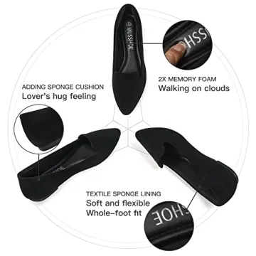 MUSSHOE Memory Foam Ballet Flats for Women - Comfy & Stylish