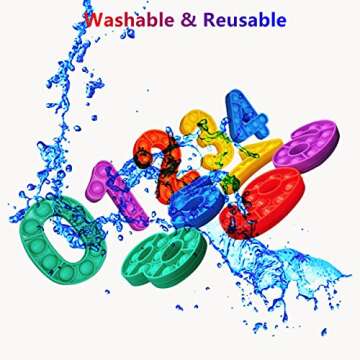 10pcs Push Pop Bubble Fidget Toy Set, Number 0-9 Shape Fidget Sensory Toys, Push Pop Bubble Fidget Toys to Relieve Stress & Anxiety, Autism Special Needs Stress Reliever for Kids & Adults (Multicolor)