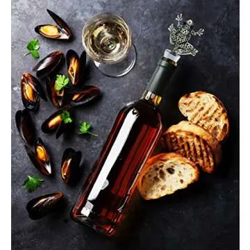 Cheers Frog Metal Wine Stopper - Elegant Vacuum Seal Reusable Toad Animal Wild Life Wine Bottle Stopper, Airtight Leak Proof Bottle Topper Cork Plug, Cute Home Decor & Bar Tool Accessory Unique Gift