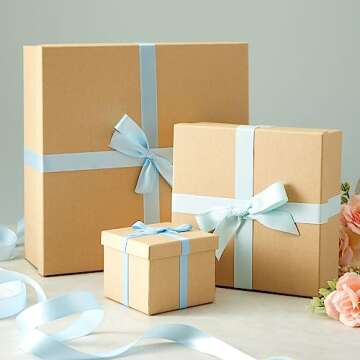 Bright Creations 6-Pack Decorative Nested Boxes with Lids, Assorted Sizes, Square Nesting Gift Box, Large to Small, Thick Paper Board, Stackable Gift Boxes for Presents, Wedding, Birthday, DIY