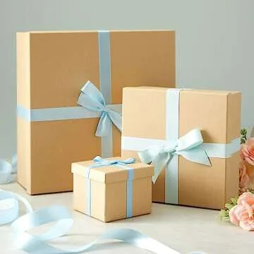 Bright Creations 6-Pack Decorative Nested Boxes with Lids, Assorted Sizes, Square Nesting Gift Box, Large to Small, Thick Paper Board, Stackable Gift Boxes for Presents, Wedding, Birthday, DIY