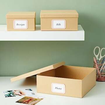 Bright Creations 6-Pack Decorative Nested Boxes with Lids, Assorted Sizes, Square Nesting Gift Box, Large to Small, Thick Paper Board, Stackable Gift Boxes for Presents, Wedding, Birthday, DIY