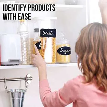 173Pcs Chalkboard Label Stickers with 2 Chalk Markers Pen, Black Chalk Labels for Mason Jars, Pantry Containers, Glass Bottles, Kitchen Food Spice Storage Bins Stickers, Reusable Removable Waterproof