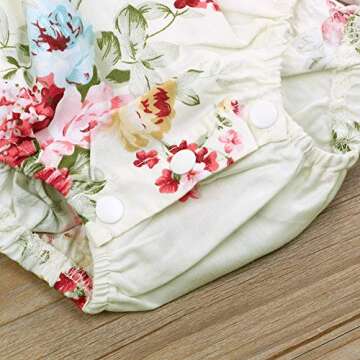 Baby Girls Vintage Floral Romper with Headband Set