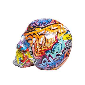 Interior Illusions Plus Street Art Skull 10.5" Home Decor Multi-Color