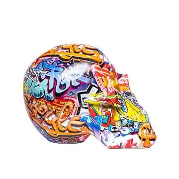 Unique Multi-Color Skull Sculpture for Home Decor