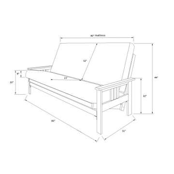 Kodiak Furniture Monterey Queen Size Futon Set, Suede Chocolate