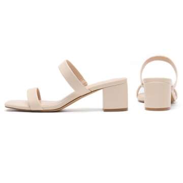 Athlefit Women's Chunky Heels - Stylish Low Heels for Summer