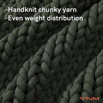 YnM Chunky Yarn Weighted Blanket - Forest Green 60x80