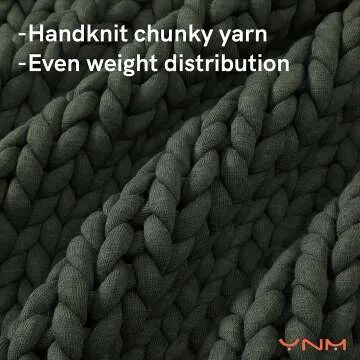 YnM Chunky Yarn Weighted Blanket - Forest Green 60x80