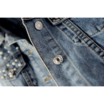 Kedera Women Oversized Denim Jacket with Pearl Accents