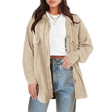 Buy ANRABESS Women’s Corduroy Shacket - Chic & Cozy