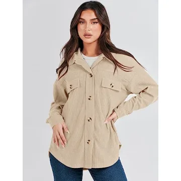 Buy ANRABESS Women’s Corduroy Shacket - Chic & Cozy