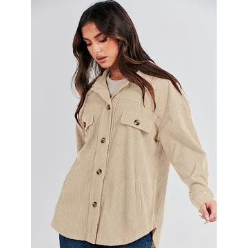 Buy ANRABESS Women’s Corduroy Shacket - Chic & Cozy