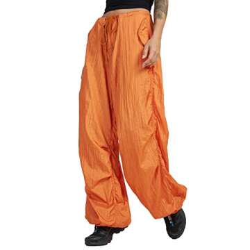 Womens Baggy Cargo Pants Casual Low Waist Adjustable Drawstring Joggers Sweatpants Trousers Punk Streetwear