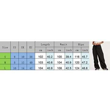 Womens Baggy Cargo Pants Casual Low Waist Adjustable Drawstring Joggers Sweatpants Trousers Punk Streetwear