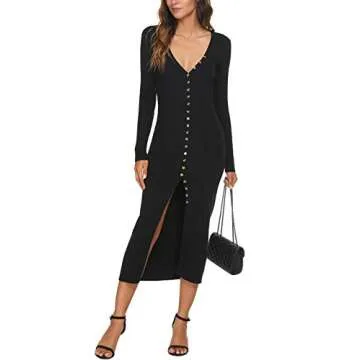 CMZ2005 Women's Long Sleeve Maxi Dress for Fall
