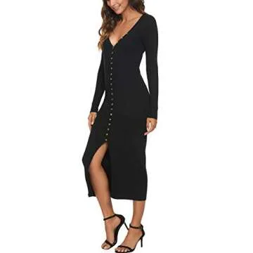 CMZ2005 Women's Long Sleeve Maxi Dress for Fall