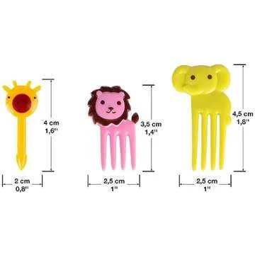 Yangcan0507 50 Pcs Food Fruit Fork Picks for Kids Cute Animals Bento Box Decor ForksCake Little Forks Dessert Forks Mini Cartoon Toothpick for Cake Dessert Pastry Party Supply