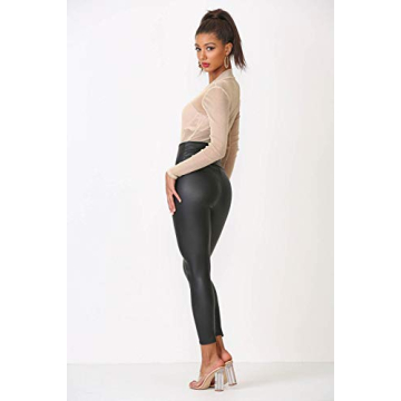 J2 LOVE Women's High Waisted Faux Leather Leggings