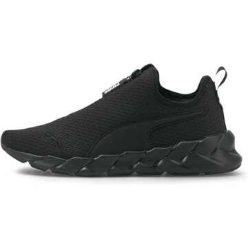 PUMA Women's Weave Zip Shoes in Black - Size 8.5