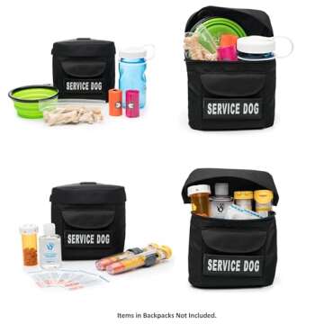 Service Dog Vest with Hook and Loop Straps and Detachable Backpacks - Harnesses in 7 Sizes from XXS to XXL - Service Dog Harness Features Reflective Patch and Comfortable Mesh Design (Black, Large)