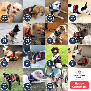 Service Dog Vest with Hook and Loop Straps and Detachable Backpacks - Harnesses in 7 Sizes from XXS to XXL - Service Dog Harness Features Reflective Patch and Comfortable Mesh Design (Black, Large)