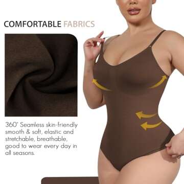 Soo slick Seamless Bodysuit for Women Tummy Control Shapewear | Sculpting Thong Dupes Shaping Tops Medium