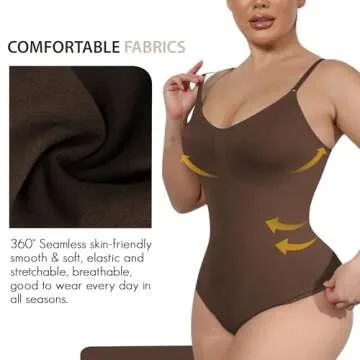 Soo slick Seamless Bodysuit for Women Tummy Control Shapewear | Sculpting Thong Dupes Shaping Tops Medium