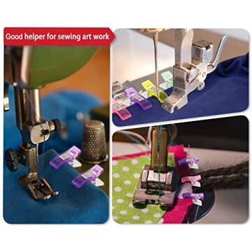 BamLue 100 Pieces Sewing Clips Multi-Color with Tin Box for Sewing Craft, Crafting, Crochet and Knitting, All Purpose Assorted Plastic Clips for Quilting Binding, Fabric, Paper Clips, Blinder Clips