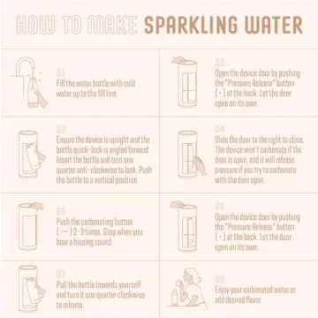 New Mysoda Glassy Design Sparkling Water Maker With 1L Glass & Plastic bottle - Silent Nordic Design Soda Maker Featuring A Sliding Door Opening - No Cylinder Included - Colour Latte